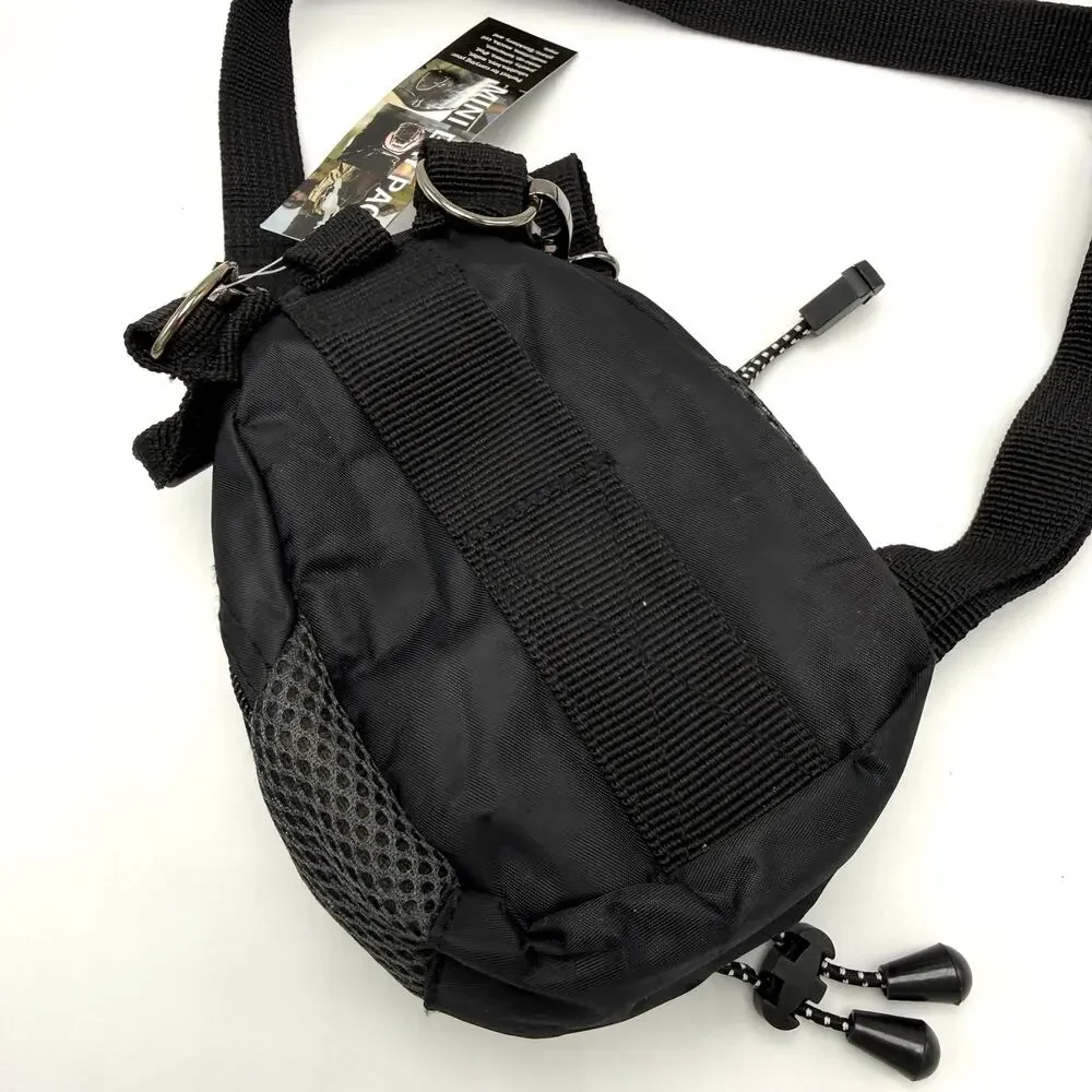 Mini Day Pack Small Black Crossbody Belt Bag Pouch Golf Travel Hiking Short Par4
